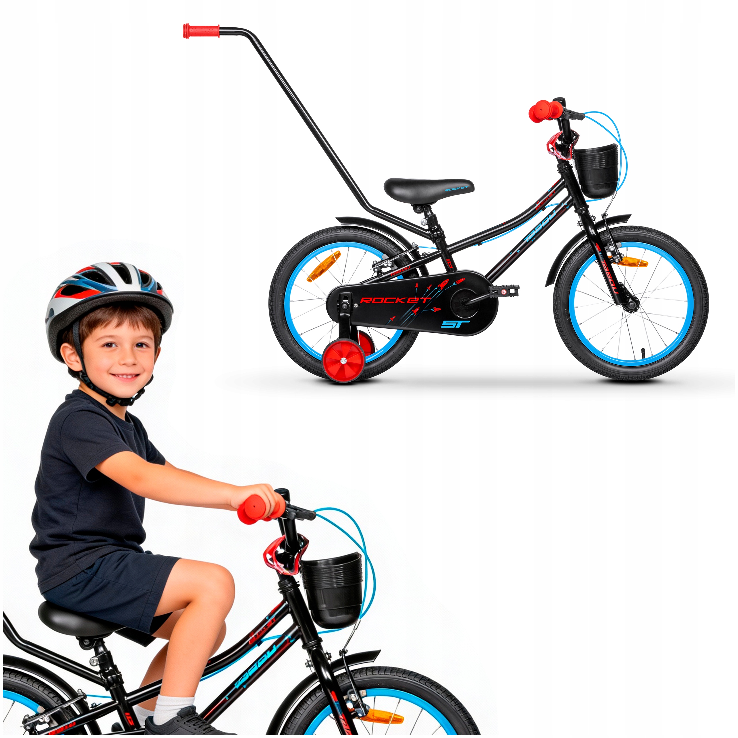 Rower Dziecięcy Rowerek 14 Cali Dla Dziecka Lekki Prowadnik Koła Boczne