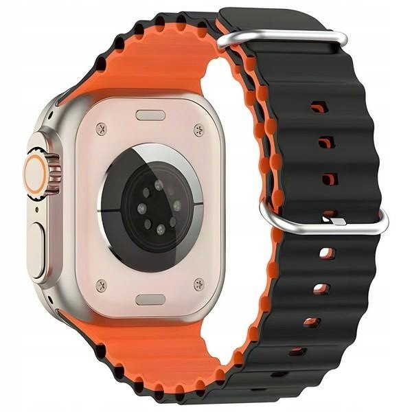 Beline pasek Apple Watch Silicone Waves 38/40/41mm czarno-pomarańczowy