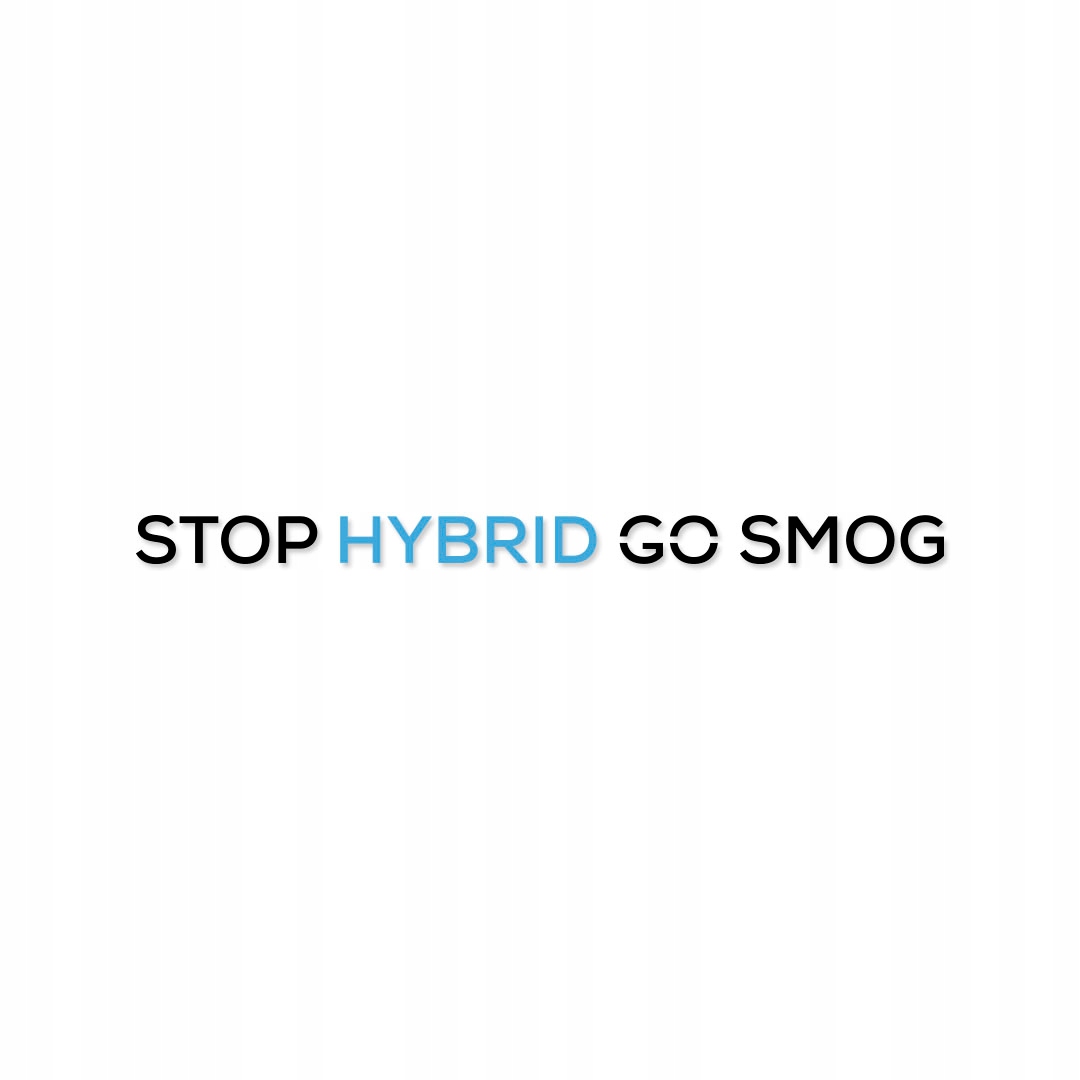 

Naklejka na szybę auto Stop Hybrid Go Smog 35cm