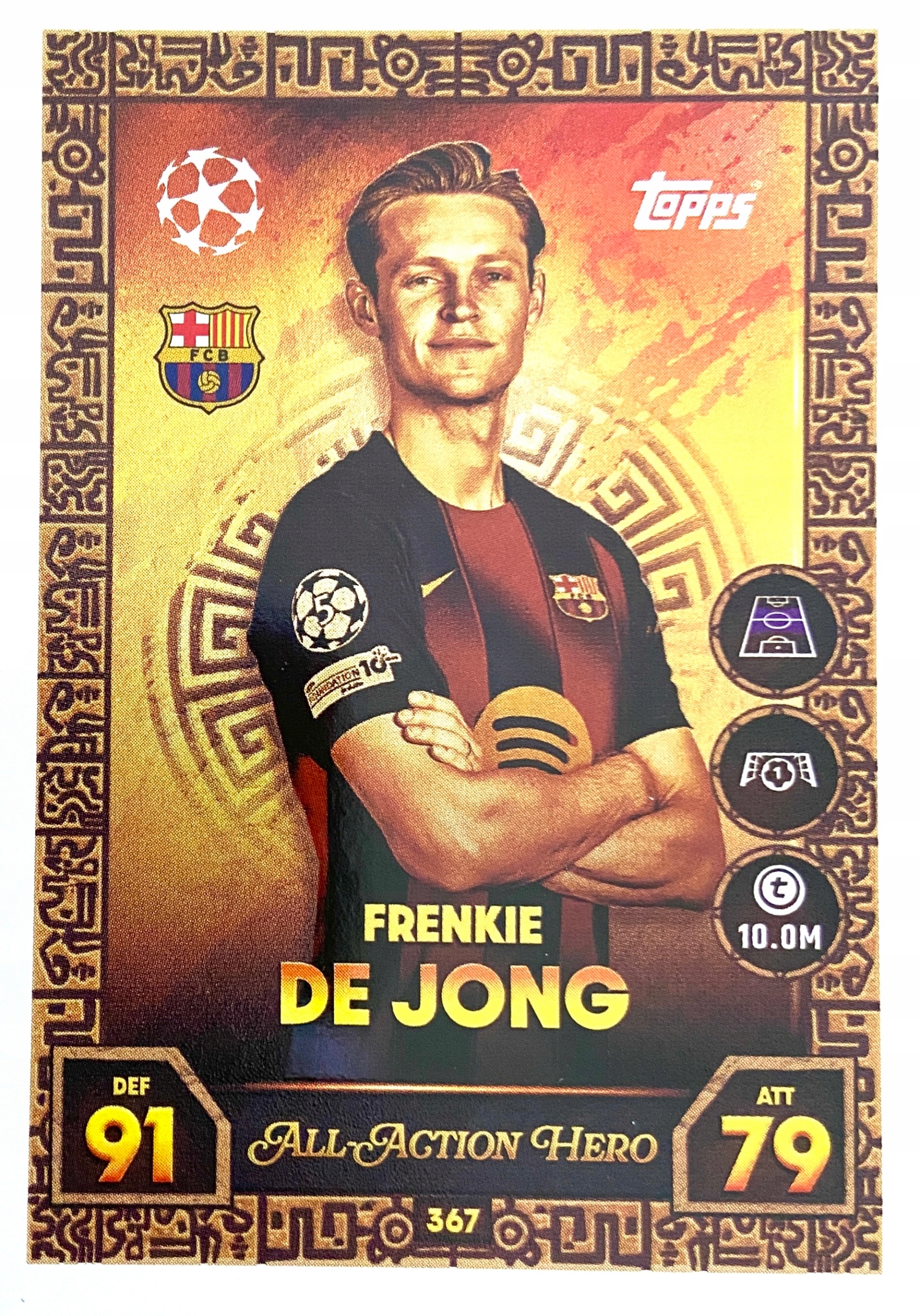 Match Attax Ucl 2025/26 2026 All-action Hero 367 Frenkie De Jong Barcelona