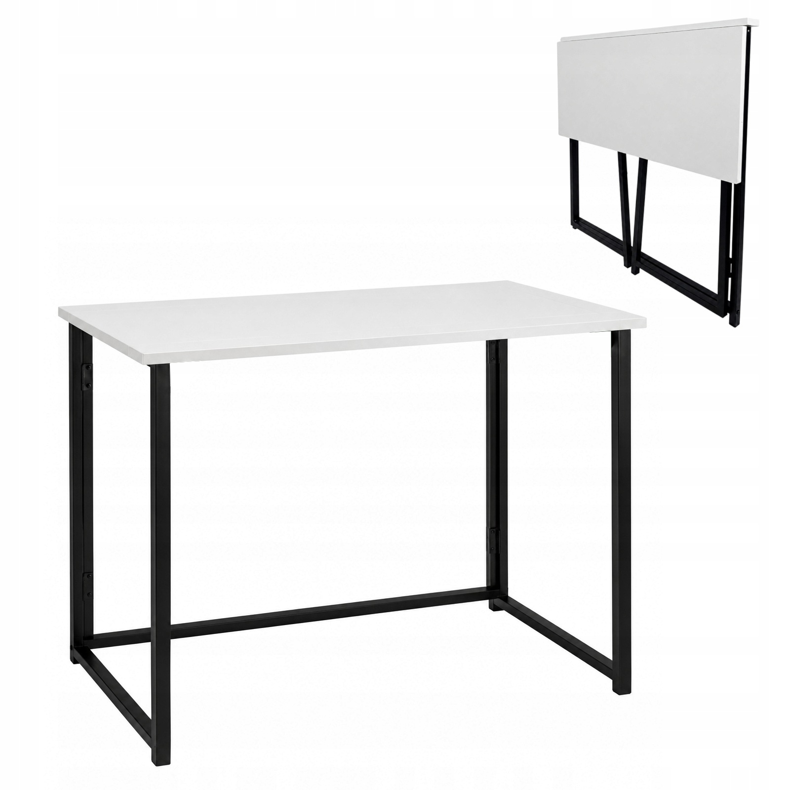 Skládací Počítačový Stůl malý 80x40x74 cm Bílý Loft Stolek Pod Notebook