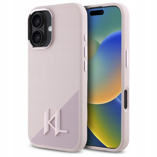 Pouzdro na iPhone 16 Karl Lagerfeld Silicone MagSafe Růžové