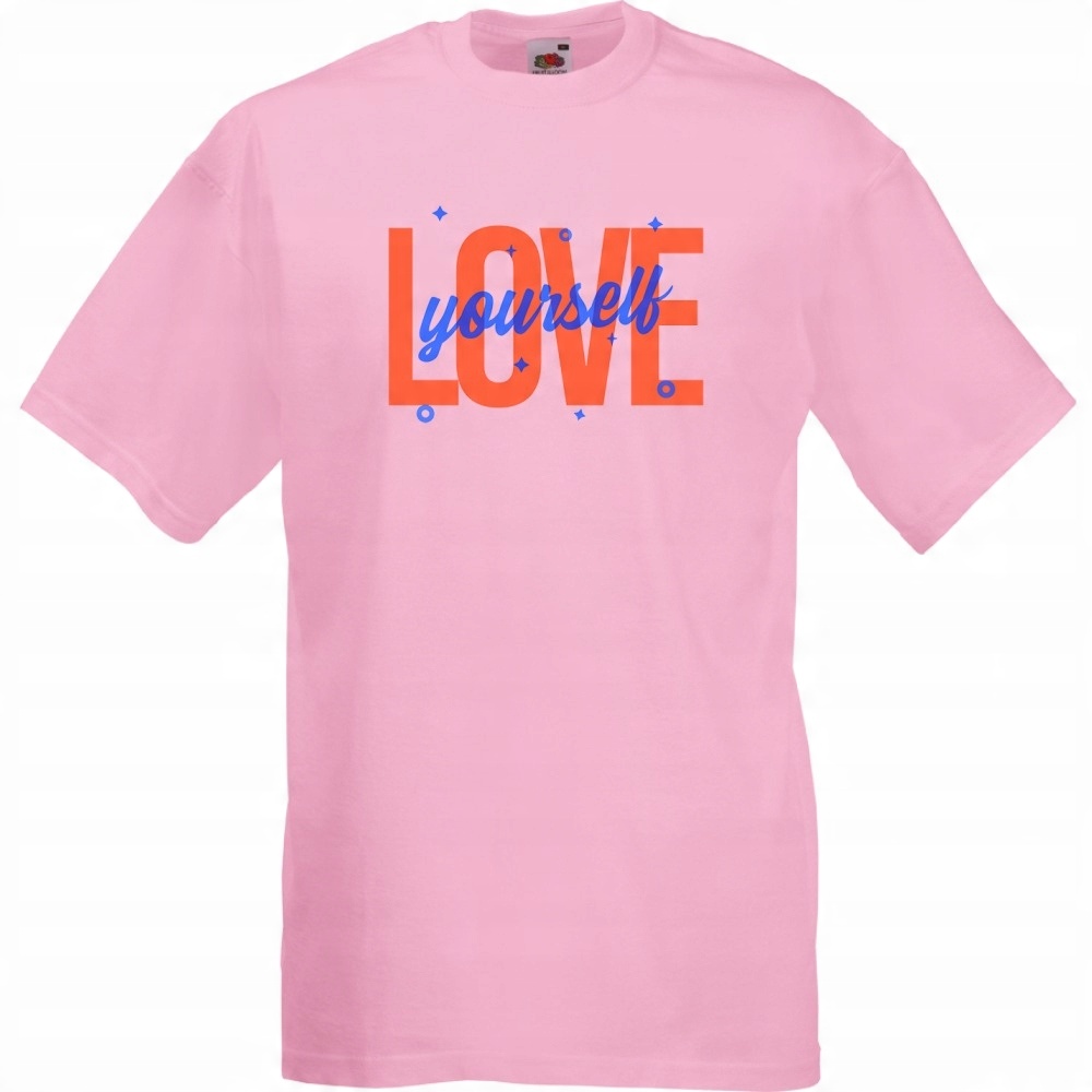 

Koszulka love yoursefl napis XL różowa