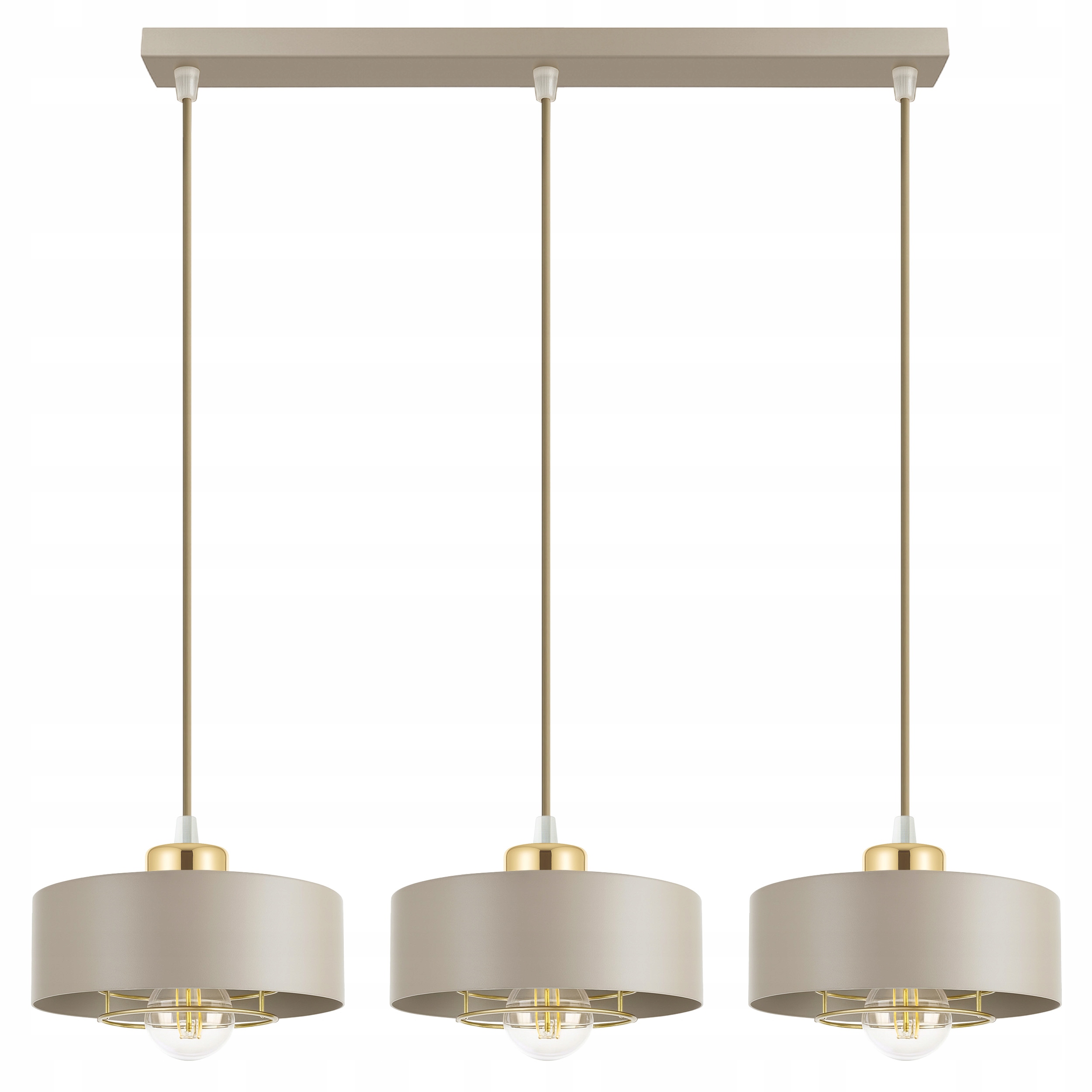 Lampa Wisząca Sufitowa Plafon Żyrandol Beżowa Ecru Kaszmir Loft Edison