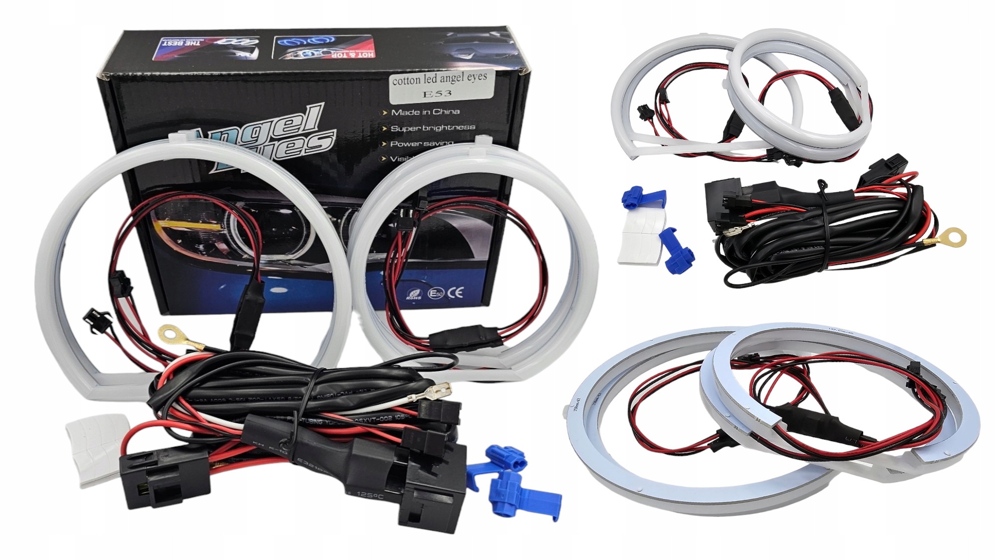 Cotton White Led kroužky Bmw X5 E53 1999-2004 Bílé Denní silné