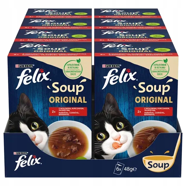 Levně Felix Soup Venkovské příchutě Krmivo pro kočky 48 sáčků x 48 g