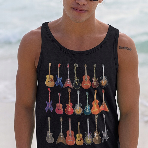 TANK TOP HORROR/ROCK CUTE GUITAR ROCK Marka inna