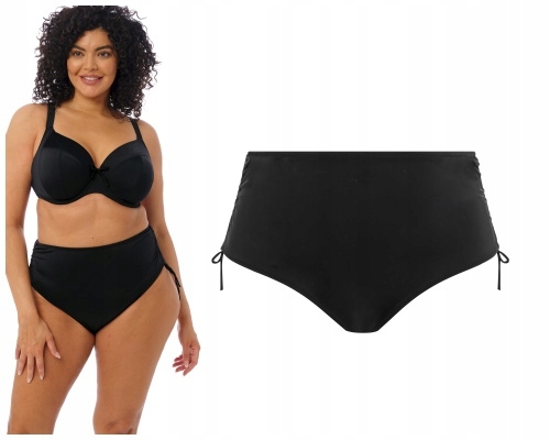 4XL Elomi Plain Sailing czarne figi wysokie z troczkami do stroju kąpielowe