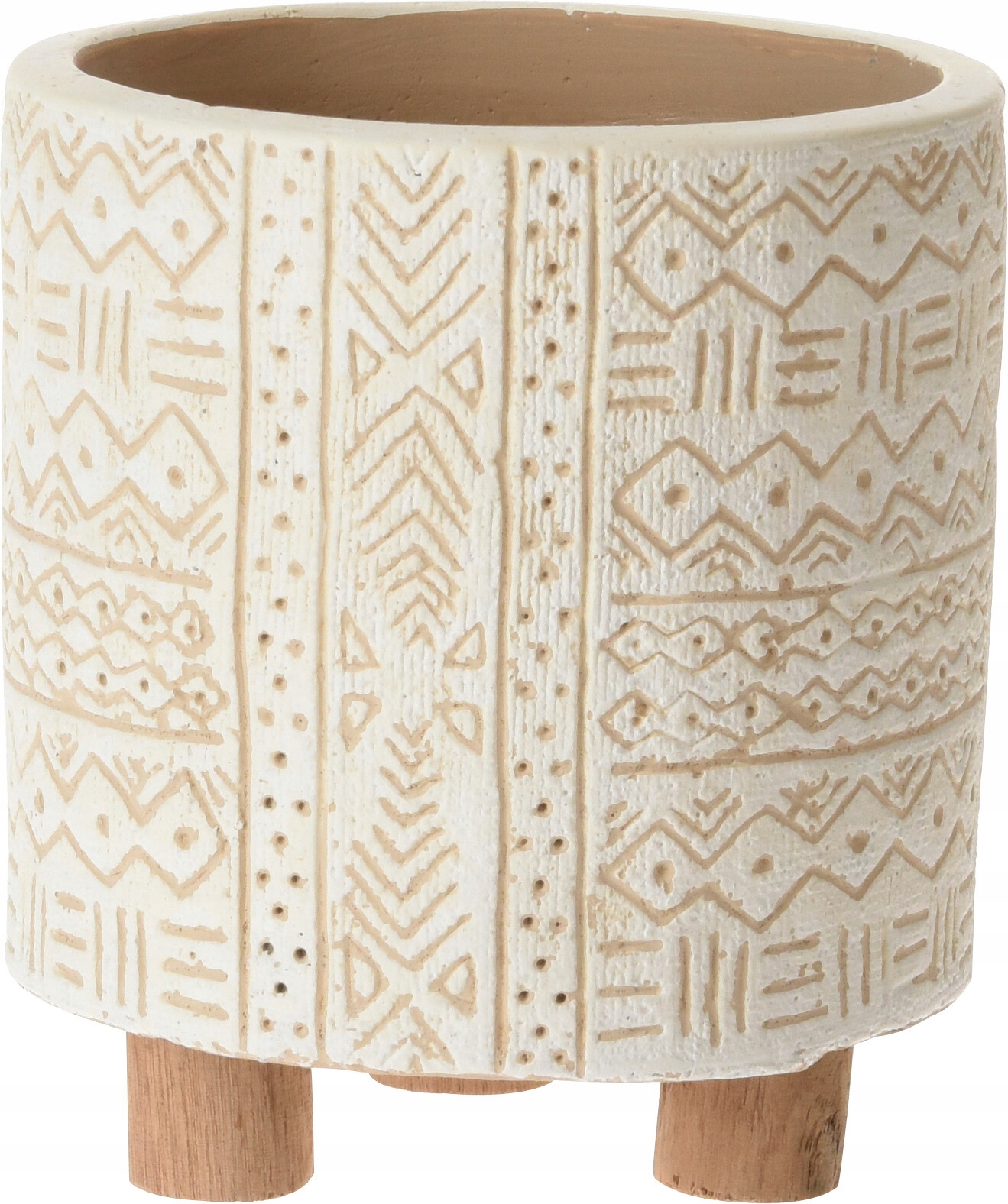 OSŁONKA CEMENTOWA NA NÓŻKACH DONICZKA BEŻOWA 11 CM