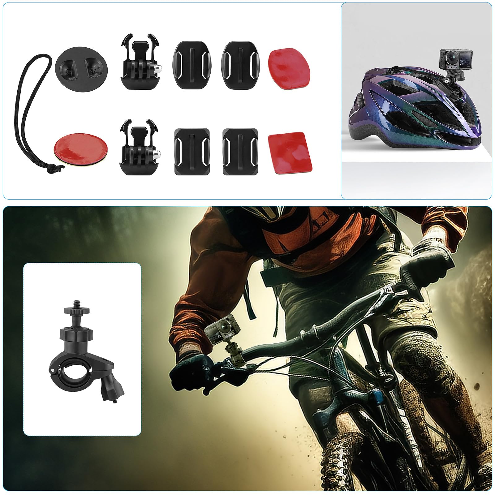 Zestaw Akcesoriów 38w1 Do Kamer Sportowych GoPro DJI SJCAM GeeKam — miniatura 5