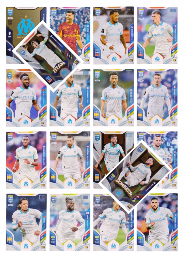 Panini Fifa 365 2026 Komplet 18 Kart Olympique Marseille OLM1-OLM18