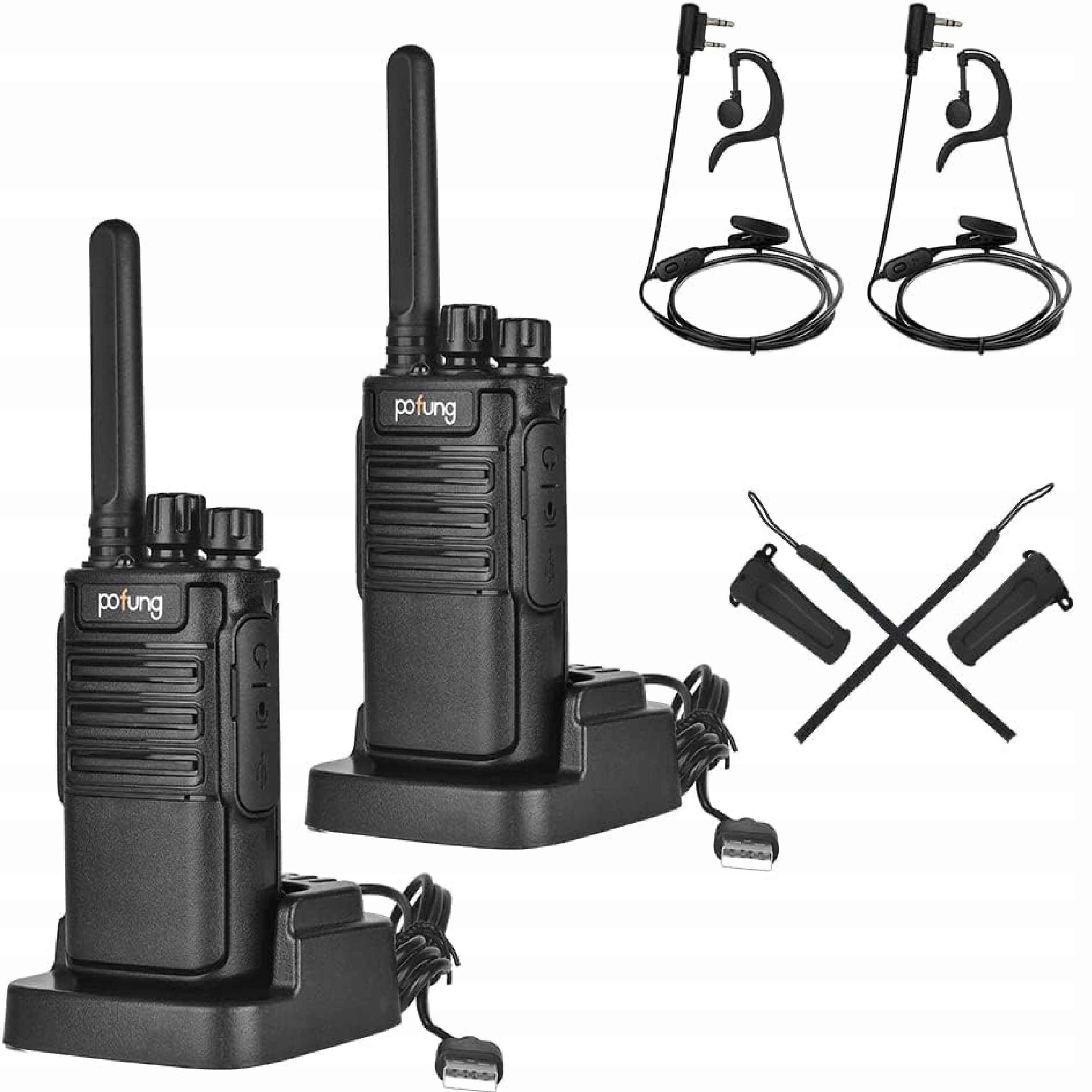Krótkofalówki dwukierunkowe duży zasięg walkie talkie pofung zestaw 2szt