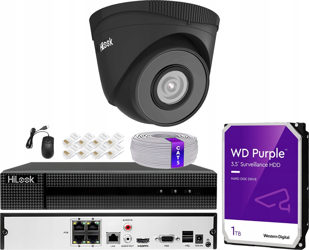 Monitorovanie Ip Sada 1 Kamera IPCAM-T5 5Mpx 2K+ Nahrávač 1TB Aplikácia