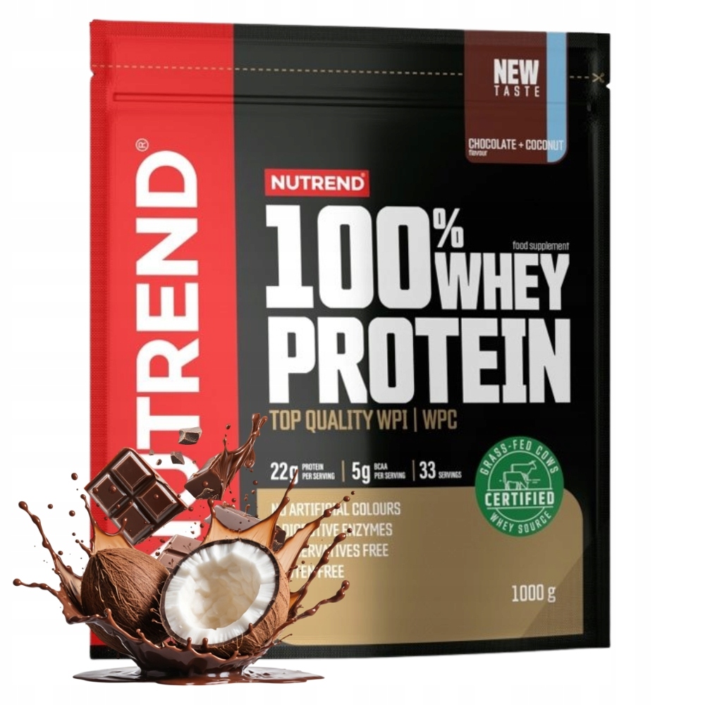 Nutrend 100% Whey Protein Wpc Bílkoviny Regenerace Síla 1000 g Růst Svalů