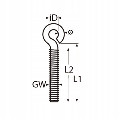 ŚRUBA OCZKOWA M8X80 NIERDZEWNA HAK Z GWINTEM LINA Marka Bejmet
