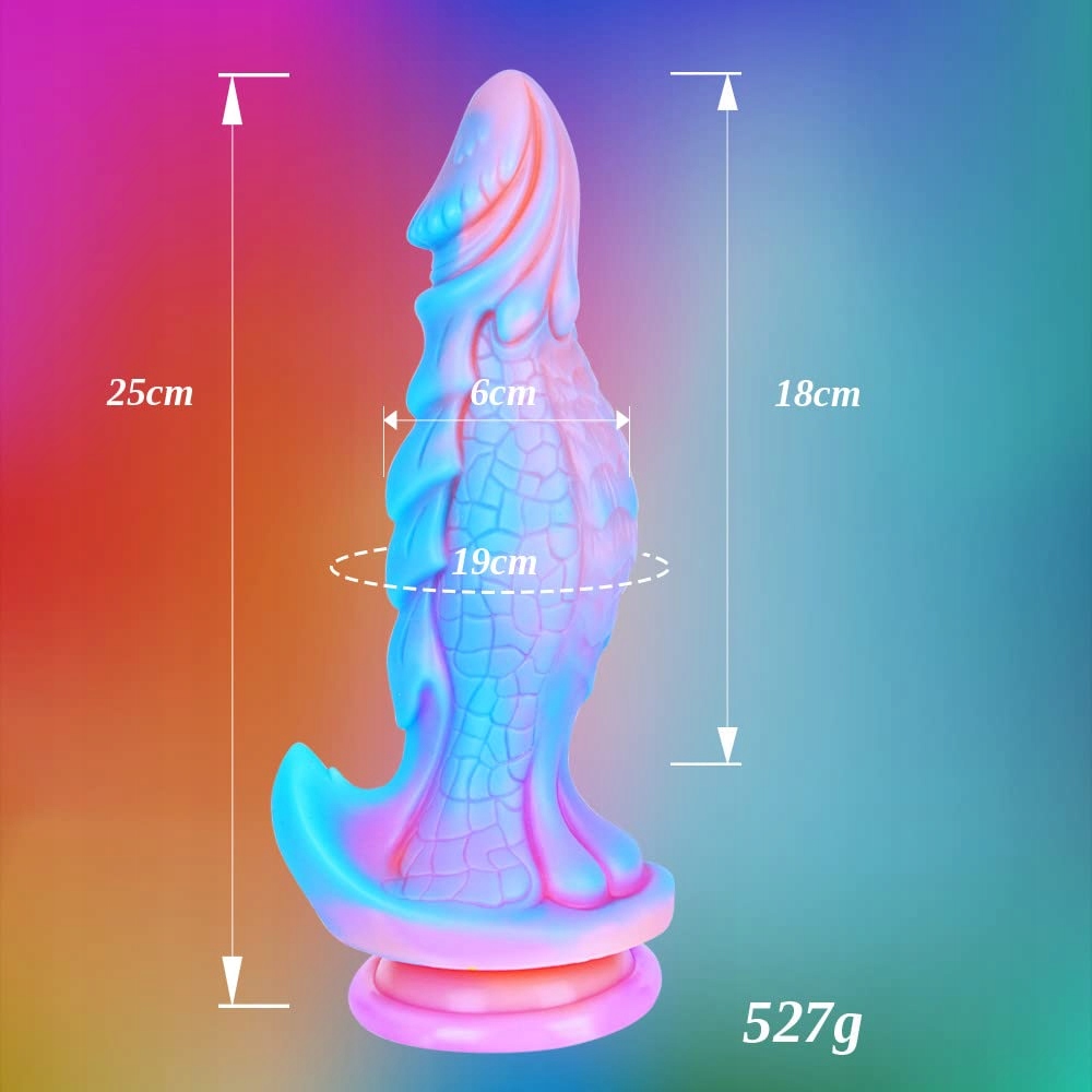MONSTER Dildo Fantasy 25cm Silikon Smoczy XL Z Przyssawką Dla Dorosłych — miniatura 4