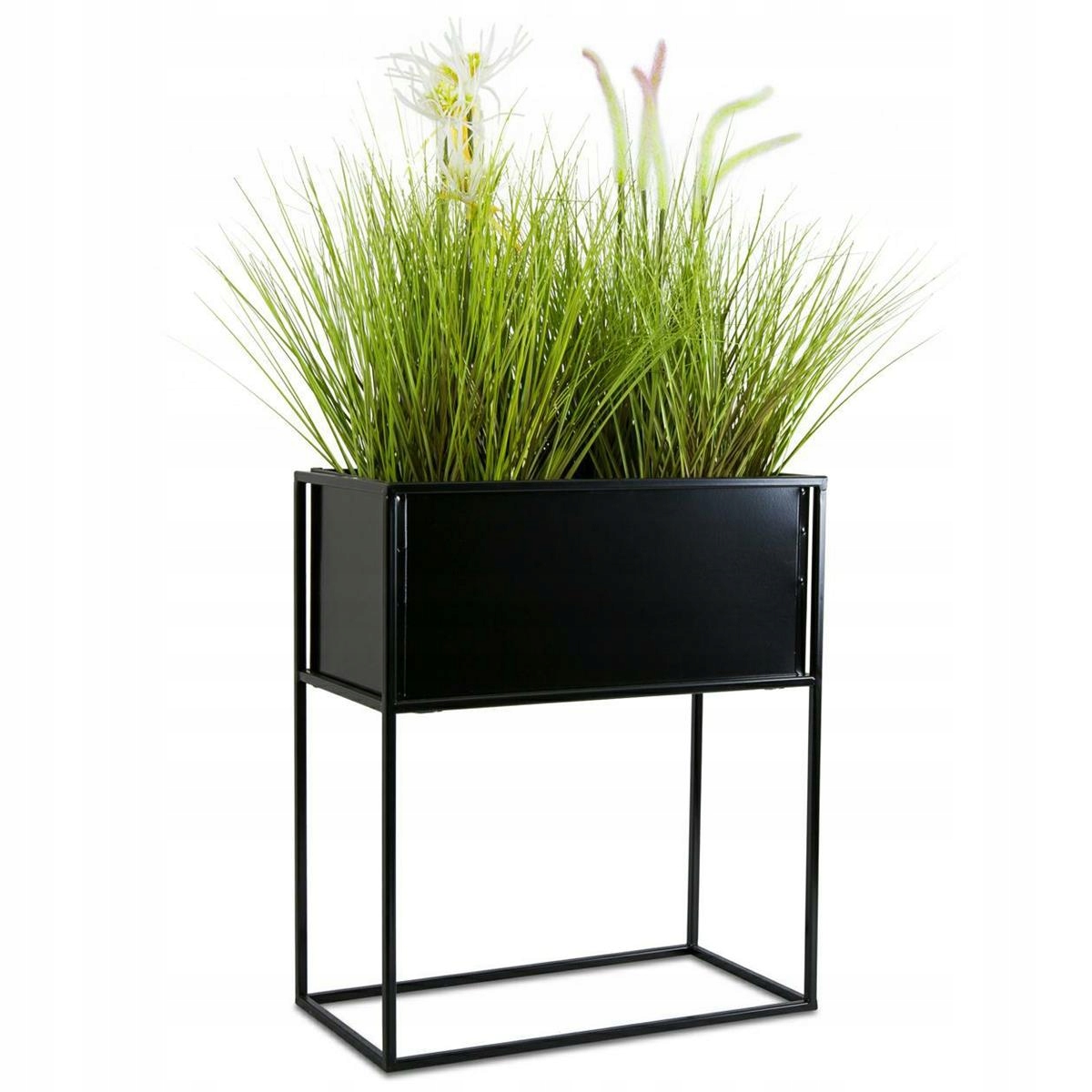 

Kwietnik stojący skrzynia czarny 50cm industrialny