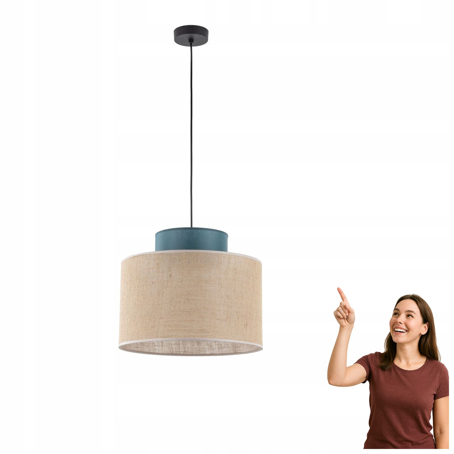 Závěsná lampa Duo Juta Green 3256 Tk Lighting