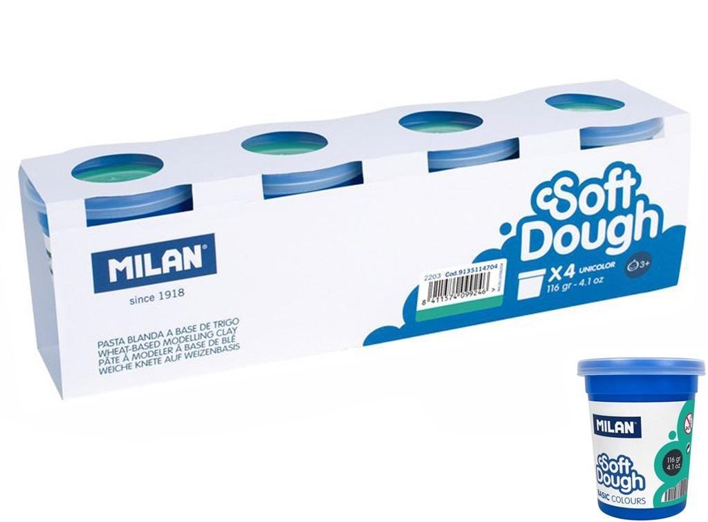 CIASTOLINA BASIC 116G 4 SŁOICZKI TURKUSOWA MILAN