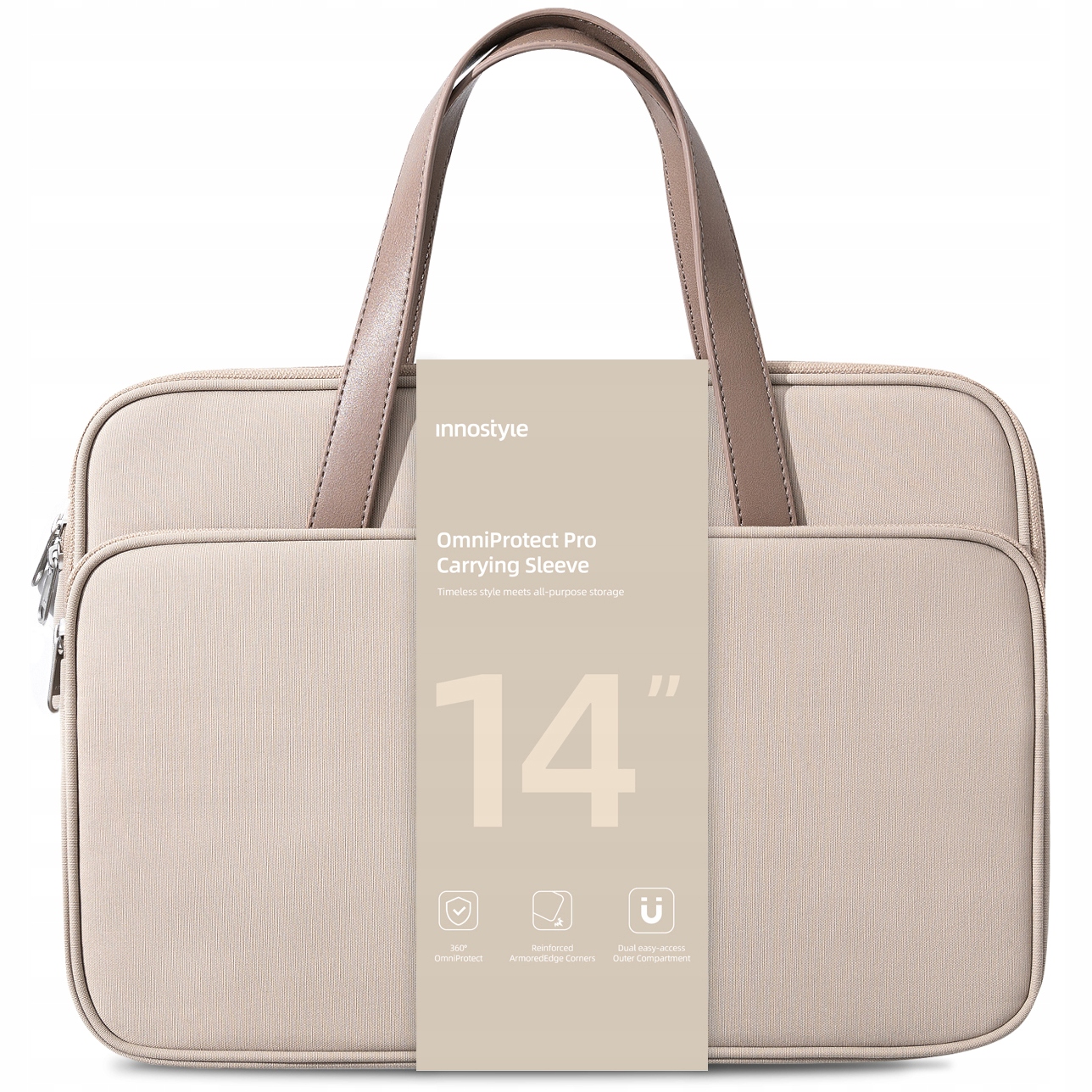 Torba na laptopa Innostyle 14'' wodoodporna beżowa OmniProtect Pro