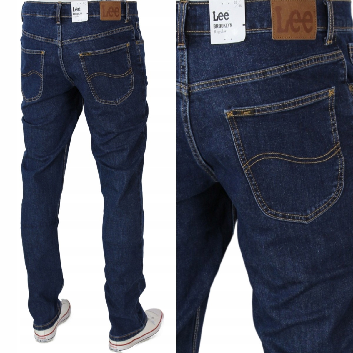 Lee Brooklyn Jeansy Spodnie Straight_ W34 L30