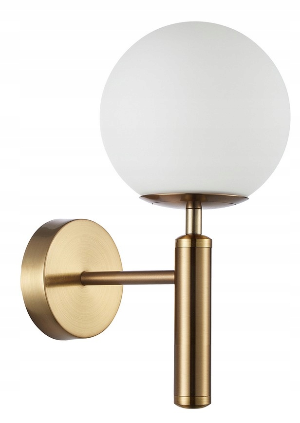 Kinkiet, lampa ścienna mosiężna kula szkło do salonu, czytania Ravena