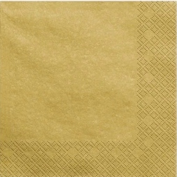 SERWETKI Trzywarstwowe ZŁOTE Ślub Urodziny Komunia Chrzest 33x33cm 20szt. Marka Party deco
