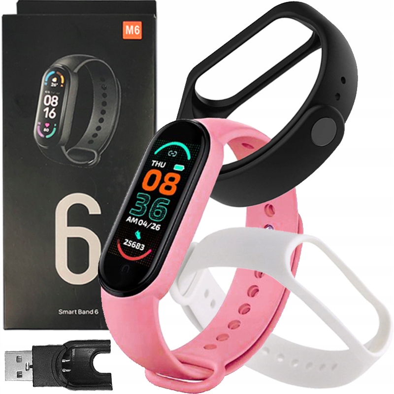 

M6 Smartband Sportowa Smartwatch Zegarek 3x Opaska
