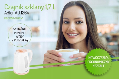 AD 1264 Czajnik Plastikowy 1,7 L - Szybkie Gotowanie 2200W