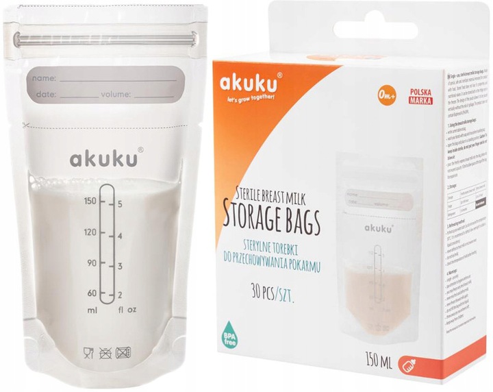 

Sterylne woreczki do przechowywania pokarmu 150ml