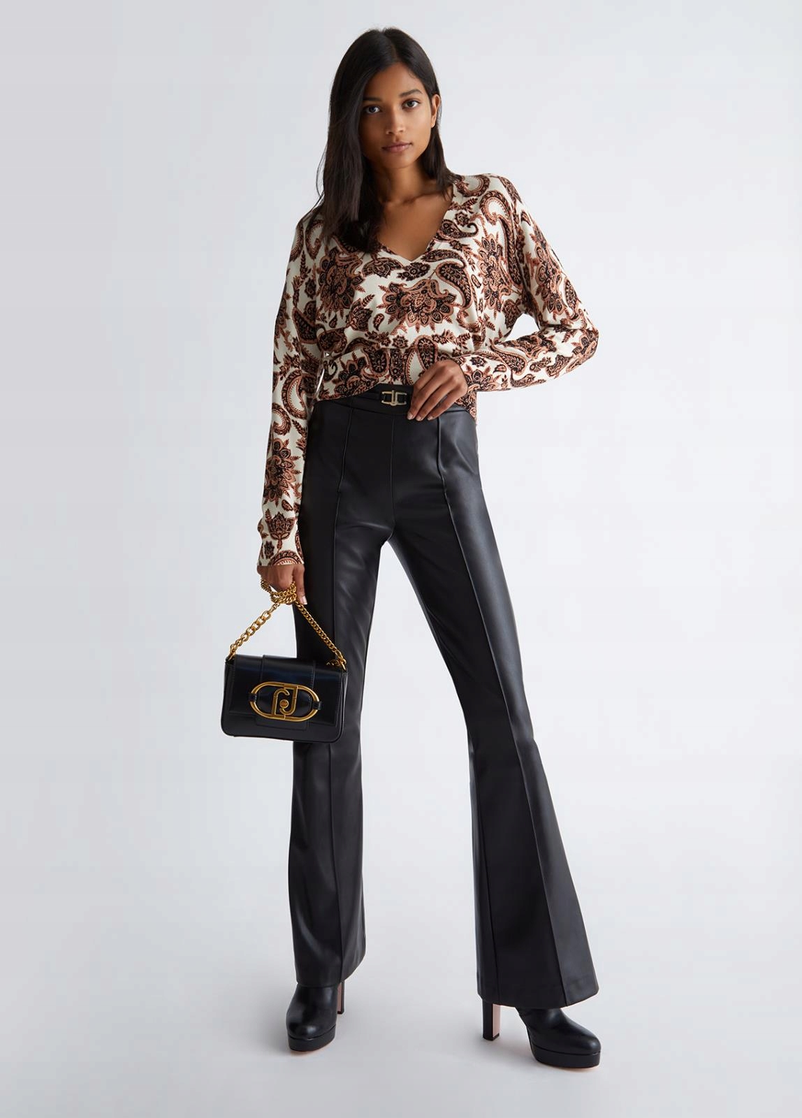 Liu Jo Černé Kalhoty Imitace Kůže (32)