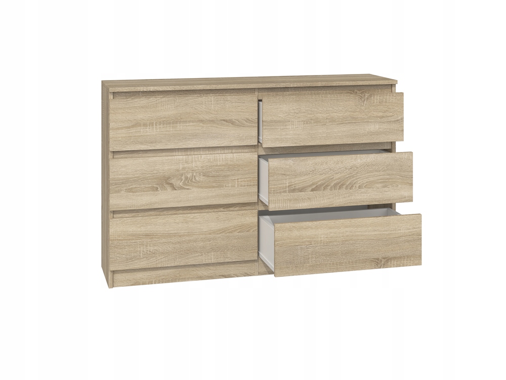 DUŻA NOWOCZESNA KOMODA 120CM DĄB SONOMA REGAŁ PÓŁKI SCHOWEK SZAFKA SŁUPEK Stan opakowania oryginalne