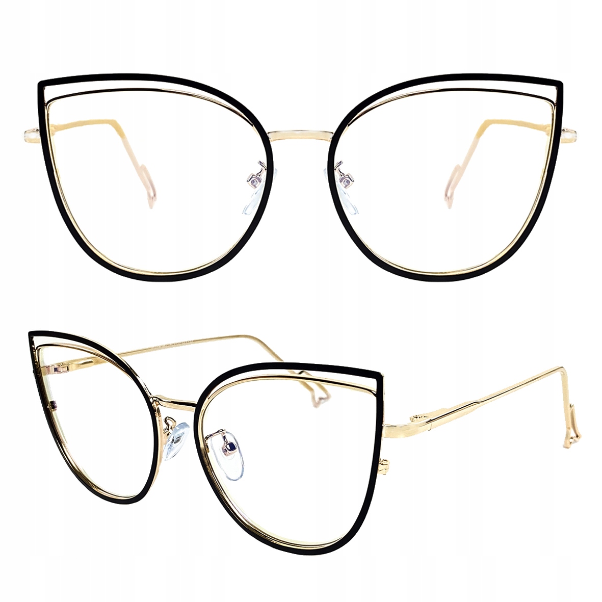 

Okulary Zerówki Kocie Damskie Kotki Glamour CatEye