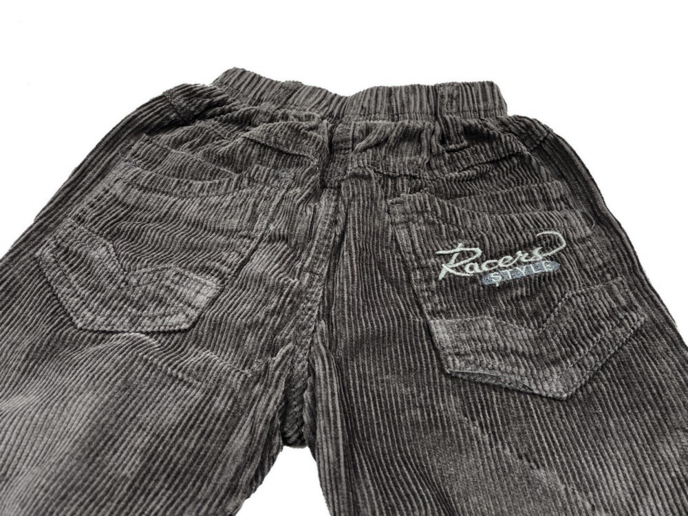 SPODNIE sztruksy w gumkę RACERS r 116 cm DARK Zapięcie zamek