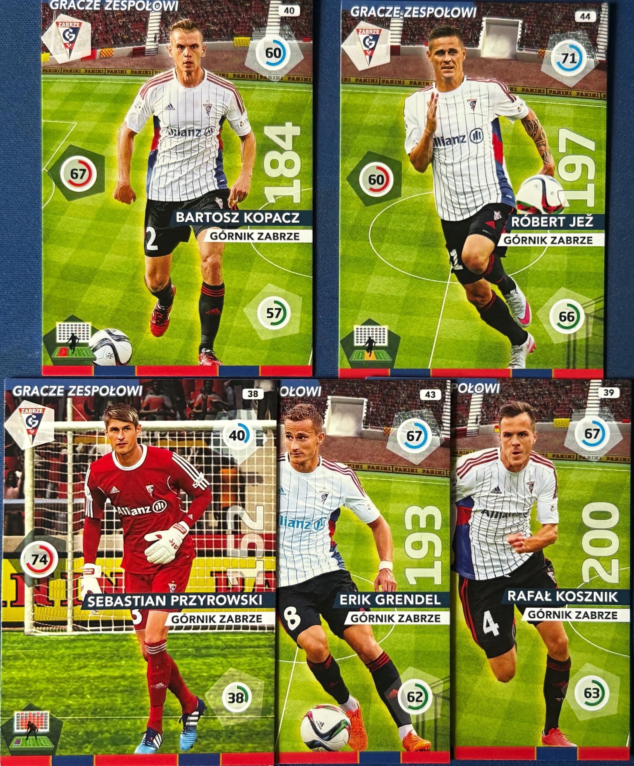 Ekstraklasa 2015 -2016 Zestaw 5 kart Górnik Zabrze