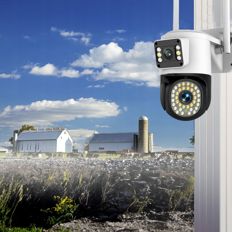 PODWÓJNA KAMERA WIFI IP SMART ZEWNĘTRZNA OBROTOWA QHD 2x 4MP ZOOM APLIKACJA Marka Inna