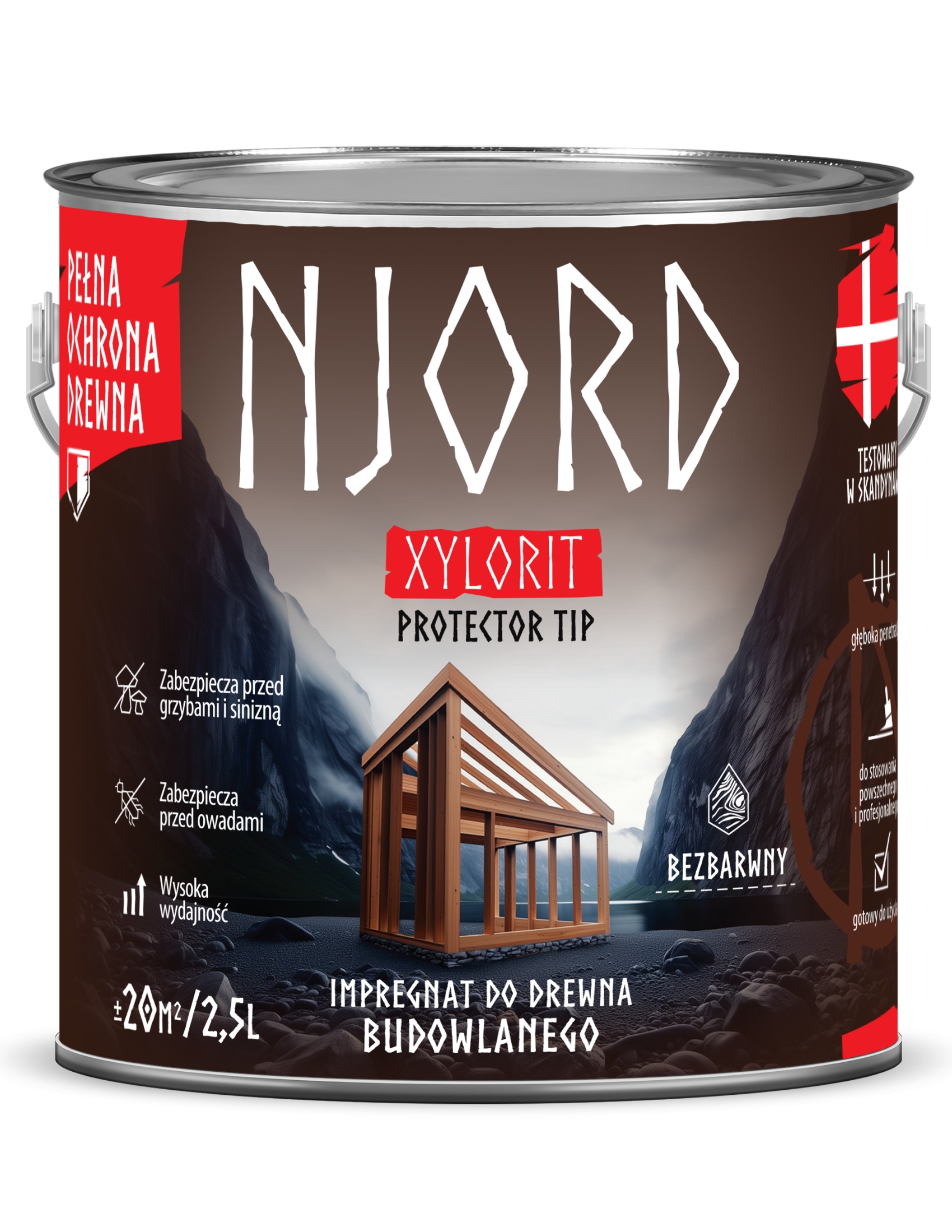 Njord Xylorit Protector Tip 2,5 L Bezbarvý Impregnát Pro Stavební Dřevo