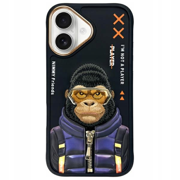 Nimmy pouzdro pro iPhone 16 6.1" černé Cool&Cute 2.0 Monkey