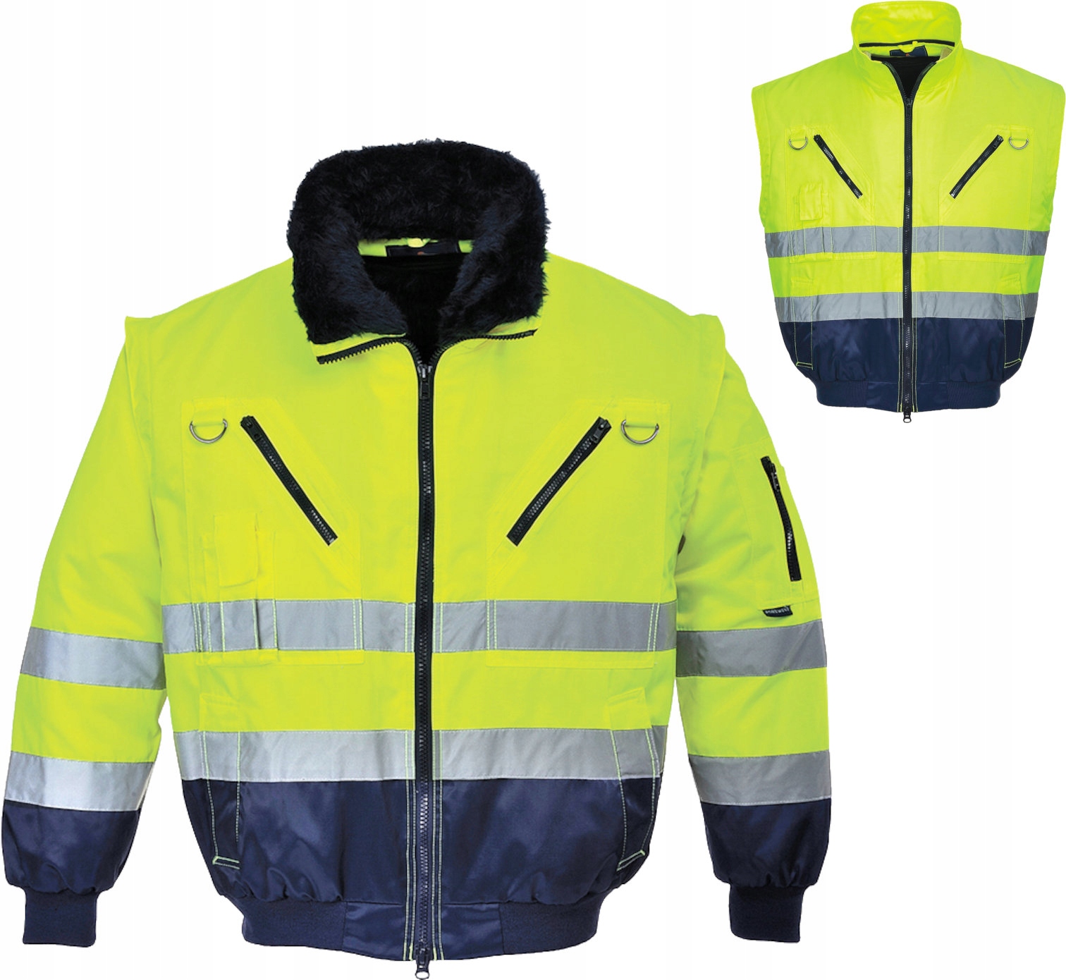 Pánská Zimní Reflexní pracovní bunda Bozp 3v1 Bunda Vesta