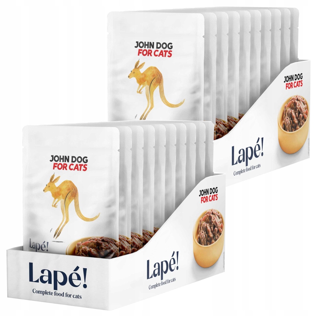 John Dog For Cats Lapé 20x100 g Monoproteinové Mokré Krmivo Pro Kočky s kangurem
