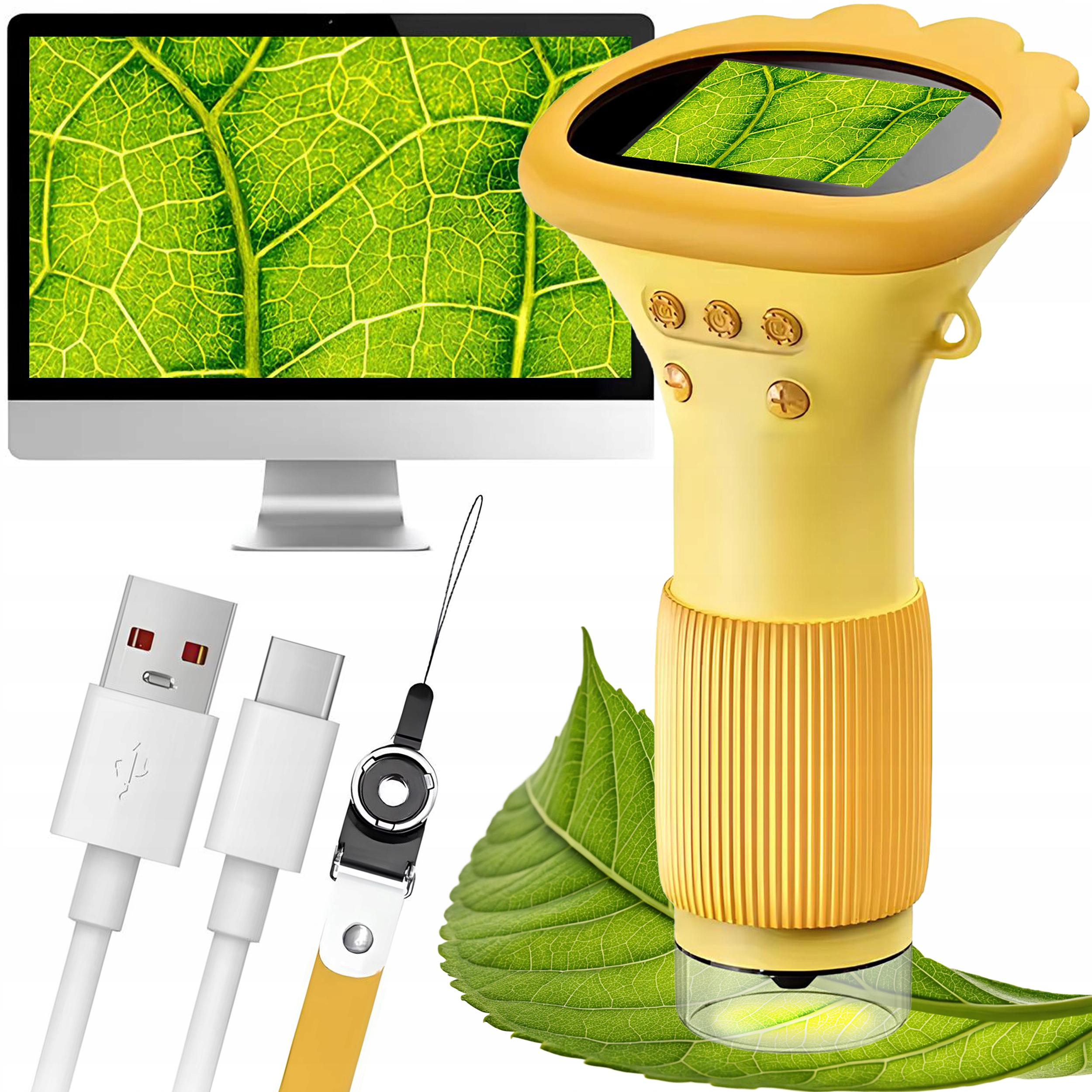 Mikroskop Mini Kieszonkowy Przenośny Zabawka Edukacyjna Dla Dzieci 1000X