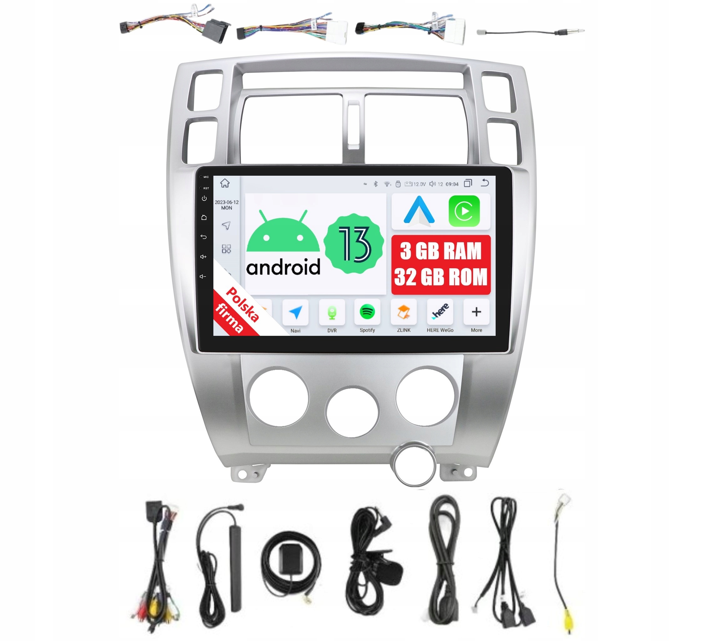 Radio 2DIN Nawigacja Android Hyundai Tucson 1 I 3/32 Gb Dsp Carplay Lte