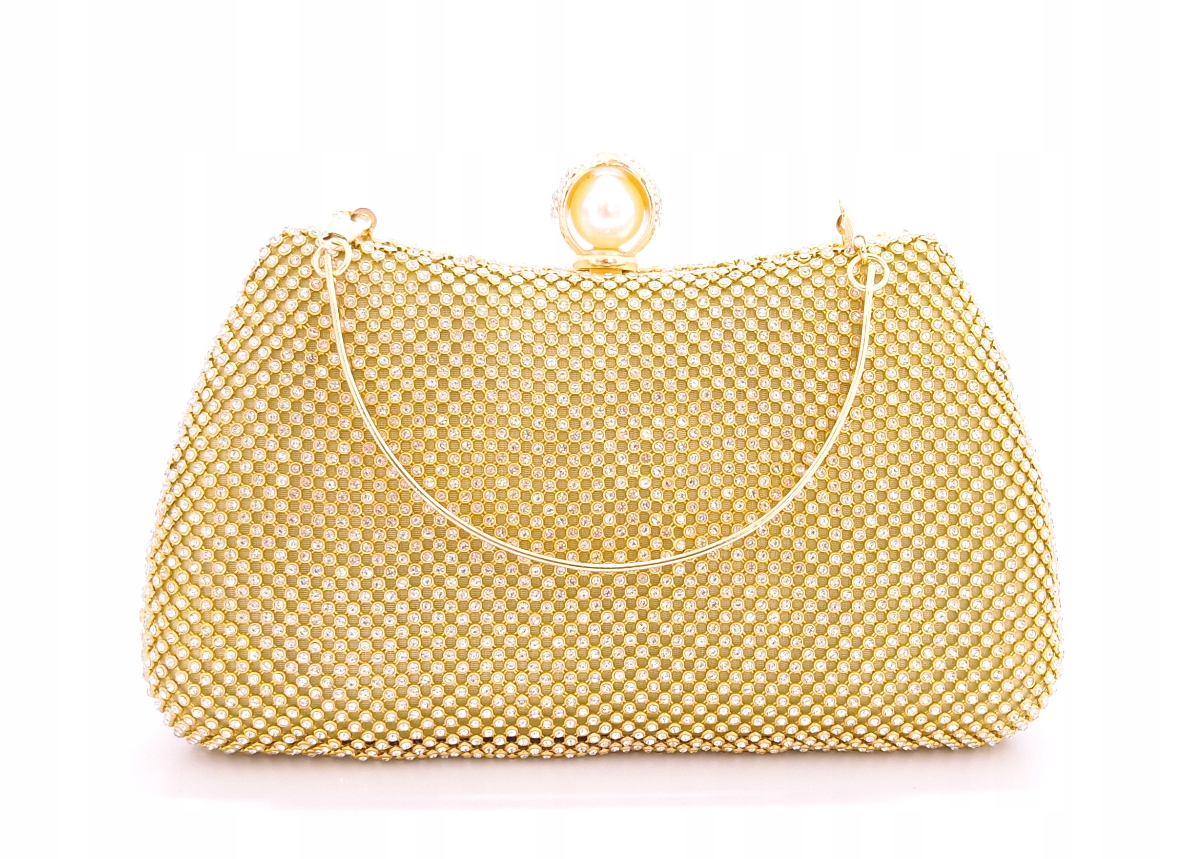 Zlatá psaníčko dámská kabelka na řetízku se zirkony 1048-2#