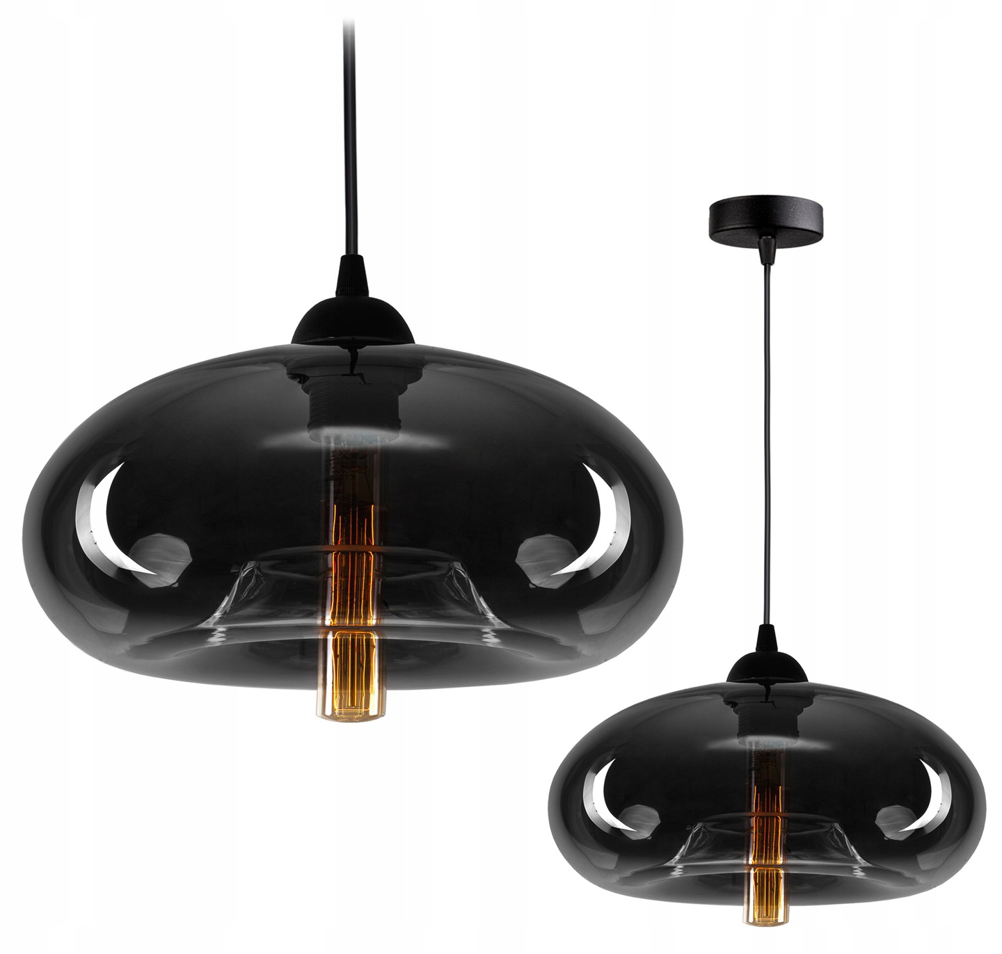 

Szklana Lampa Wisząca Sufitowa Żyrandol Plafon Led