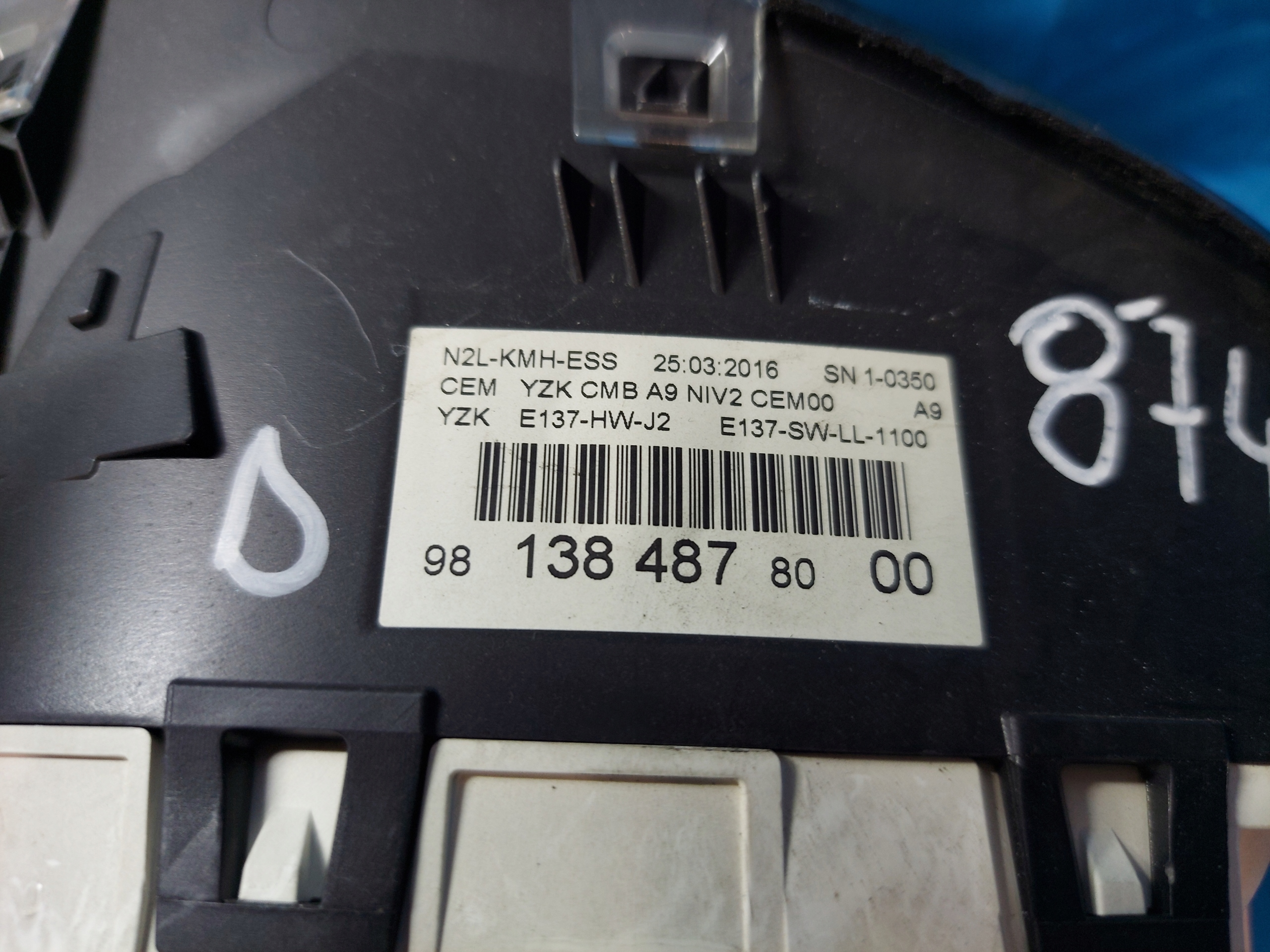 dials clock PEUGEOT 208 981384878000