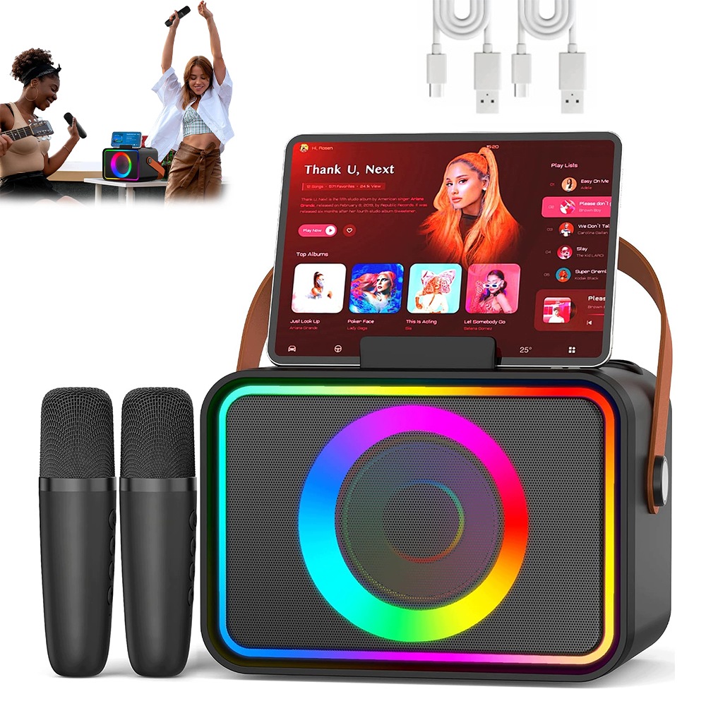 Sada Karaoke 2 Mikrofony Bezdrátový Reproduktor Bluetooth Zvuk