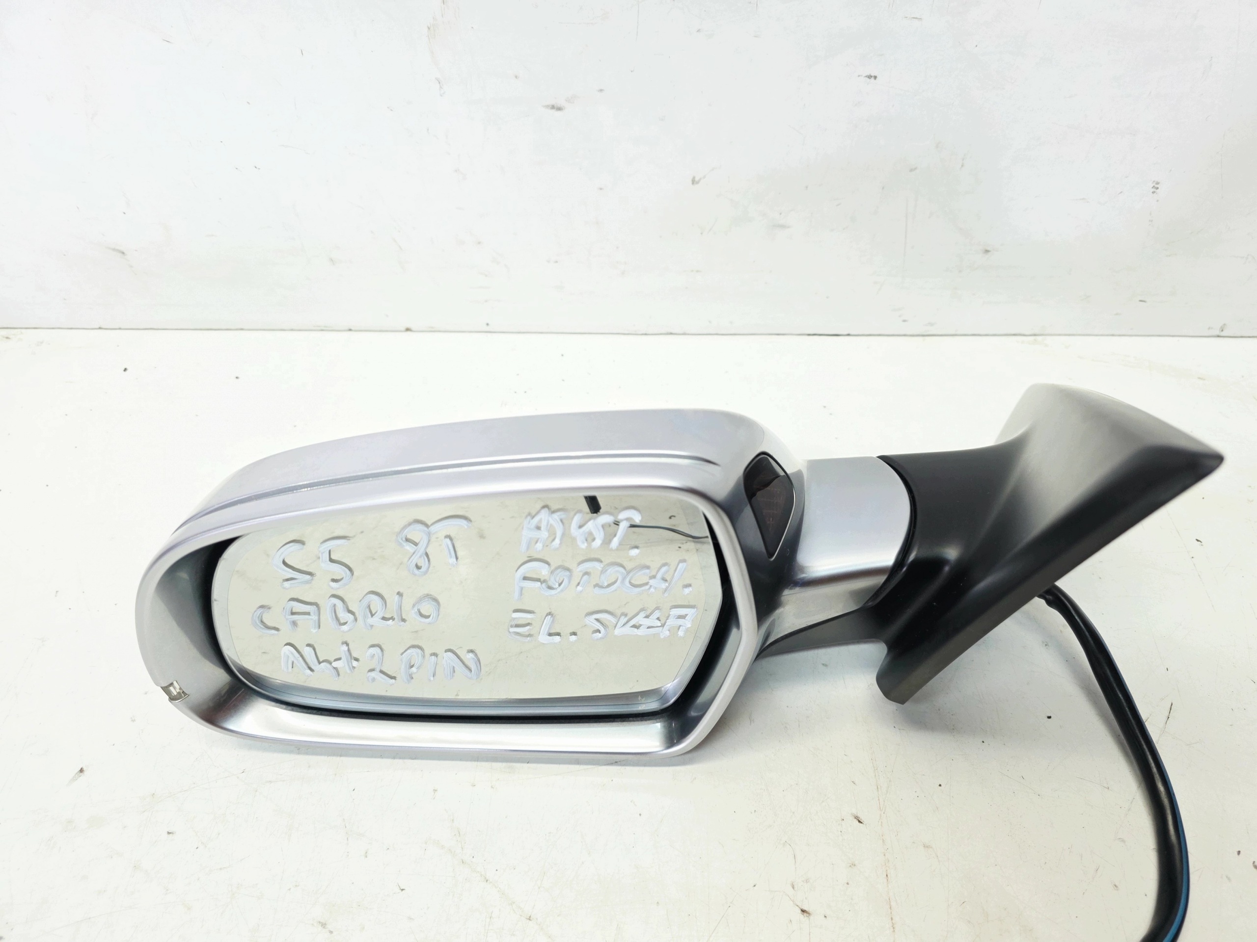 mirror exterior left AUDI A5 S5 8F CABRIO aluminium 3Q7 14+2 PIN UK