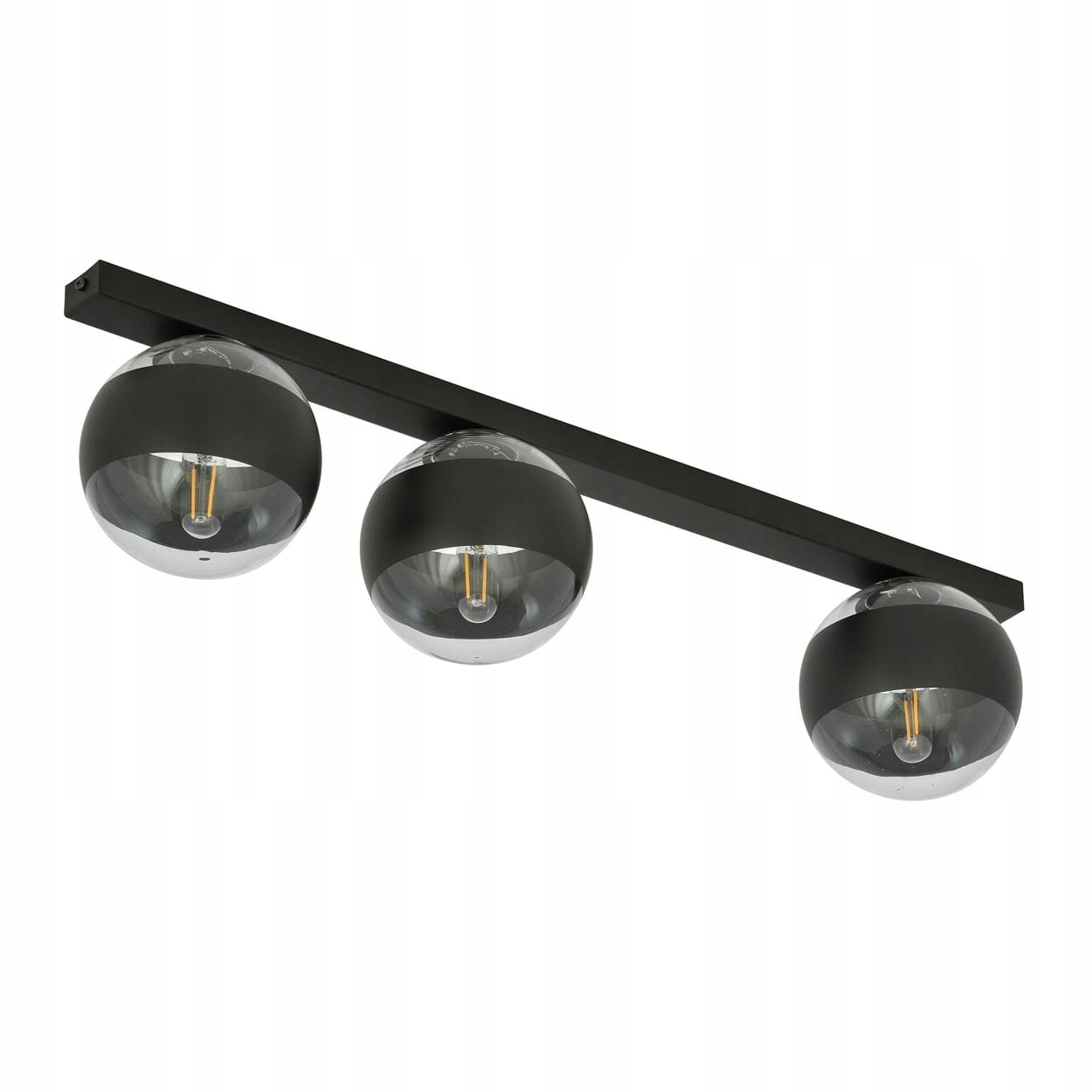 Emibig Stropná lampa Fit 3xE14 10W čierna priehľadná IP20