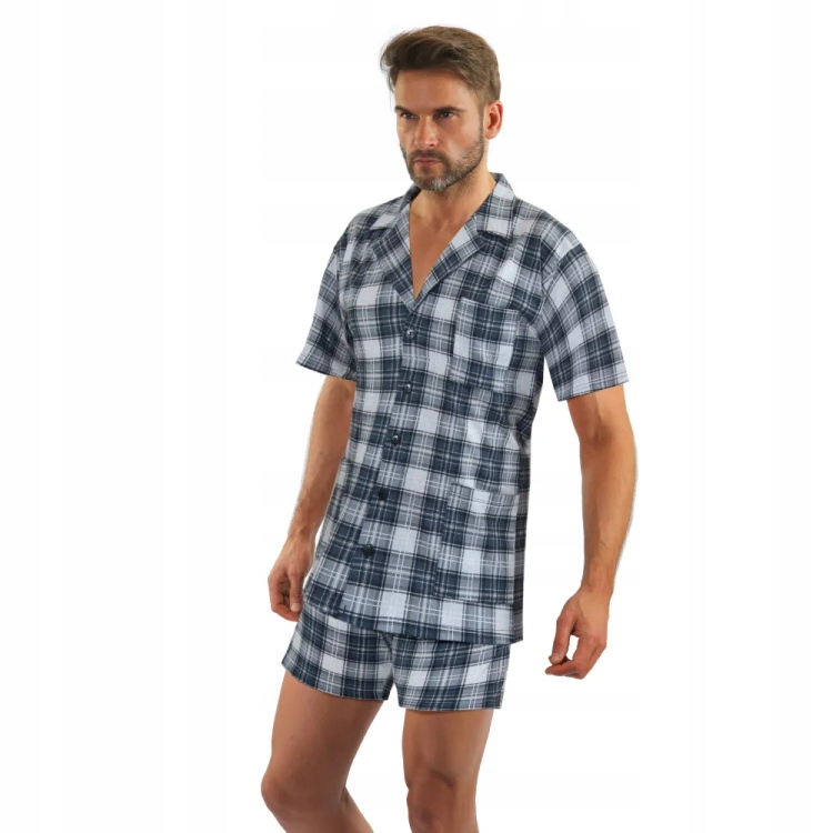 2182/10 Rozepínací pánské pyžamo, krátké kraťasy Sesto Senso