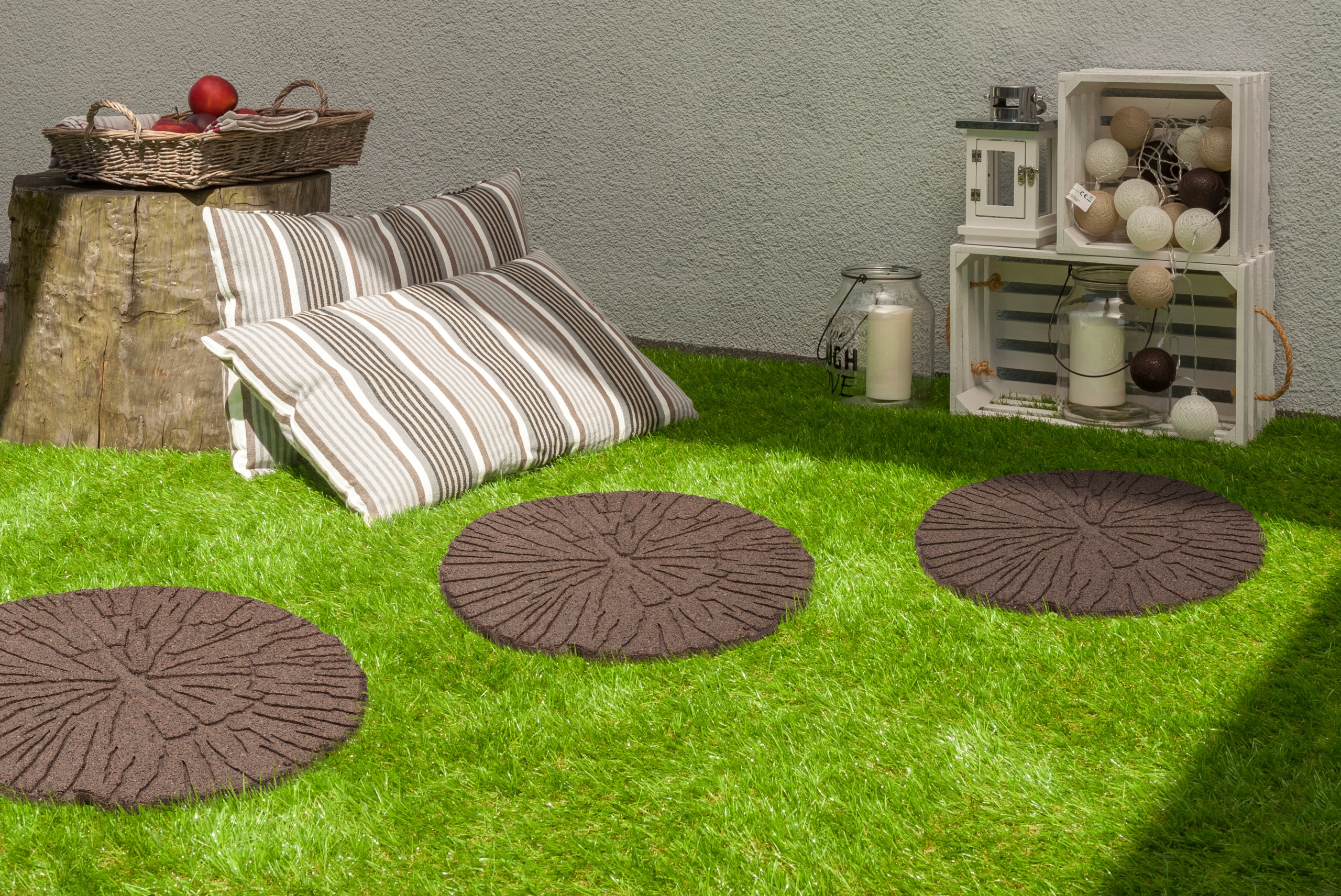 Ścieżka ogrodowa gumowa imitacja drewna 46 cm brąz Szerokość 46 m